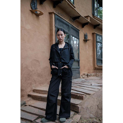 The Terra tribe Black Kyoto Utility Jacket