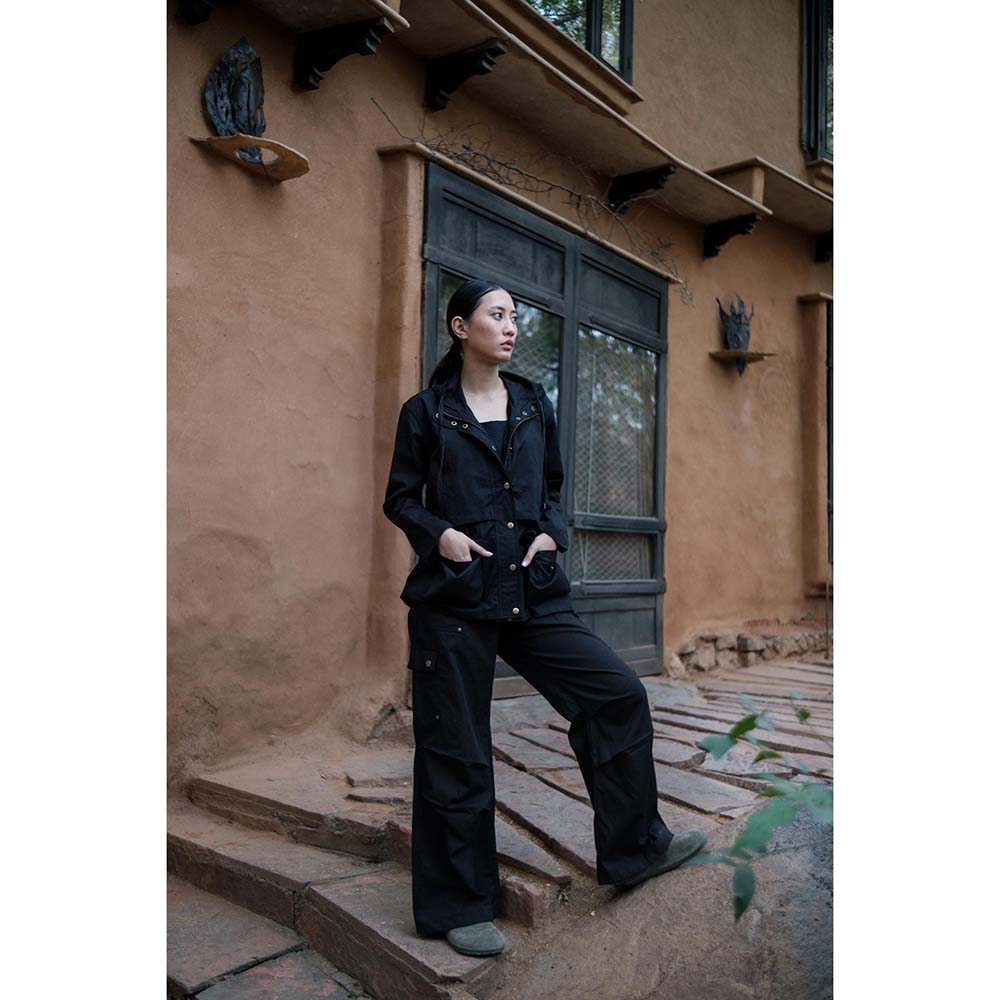 The Terra tribe Black Kyoto Utility Jacket