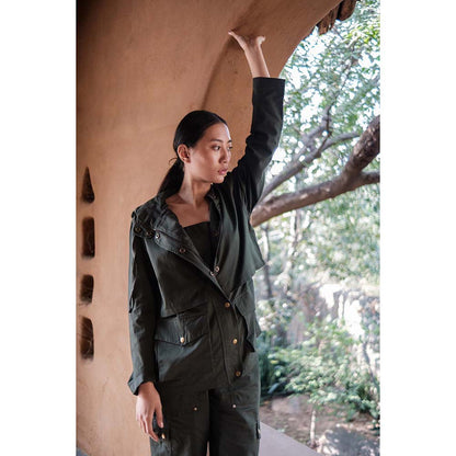 The Terra tribe Olive Kyoto Utility Jacket