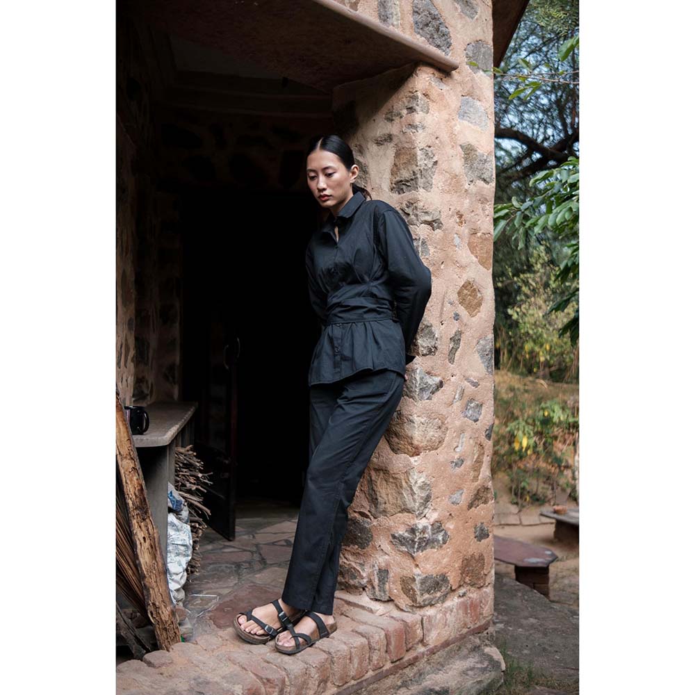 The Terra tribe Black Sandra Straight Pant