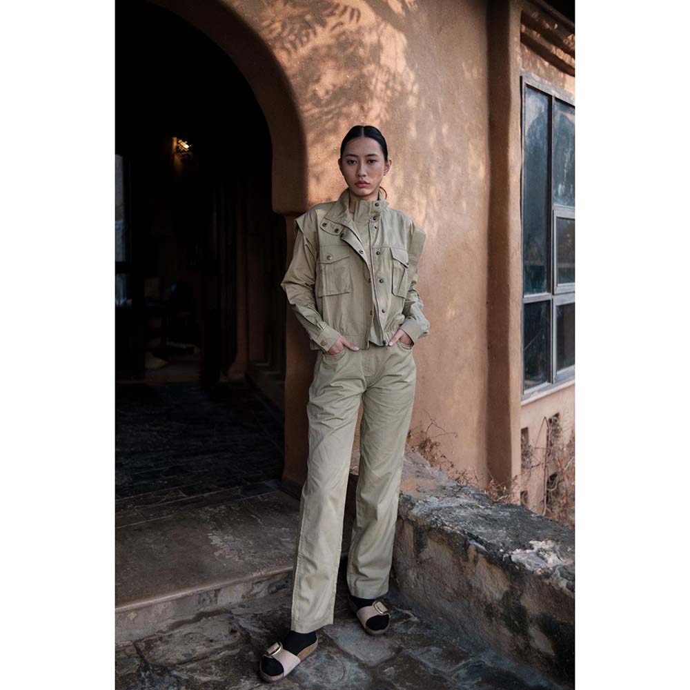 The Terra tribe Khaki Sandra Straight Pant