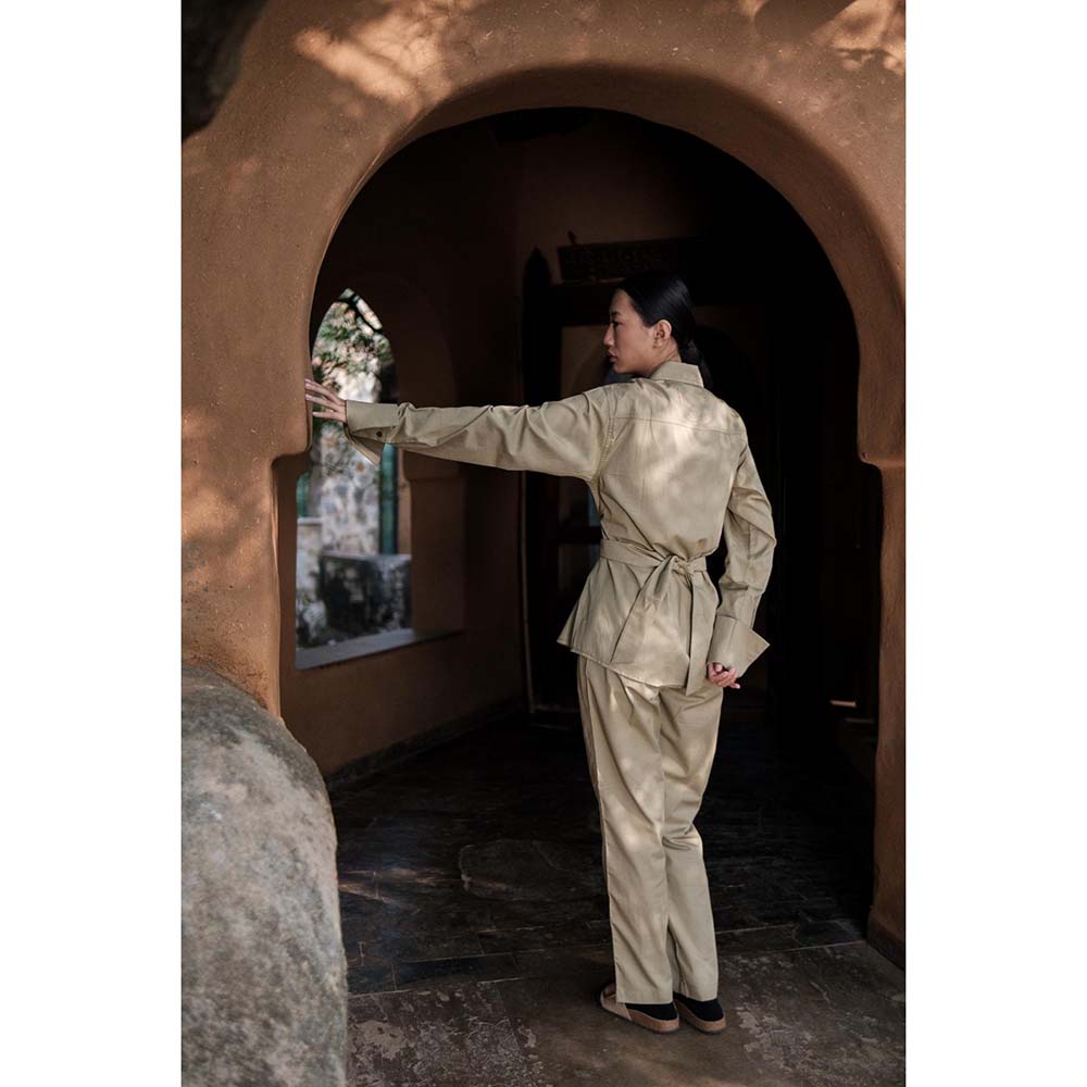 The Terra tribe Khaki Sandra Straight Pant