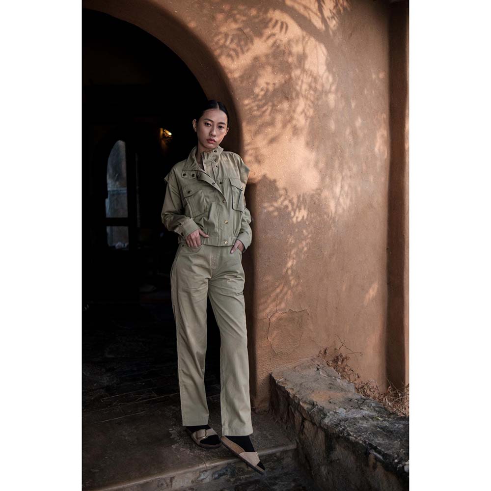 The Terra tribe Khaki Sandra Straight Pant