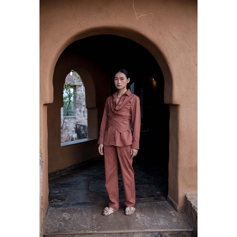 The Terra tribe Brown Sandra Straight Pant