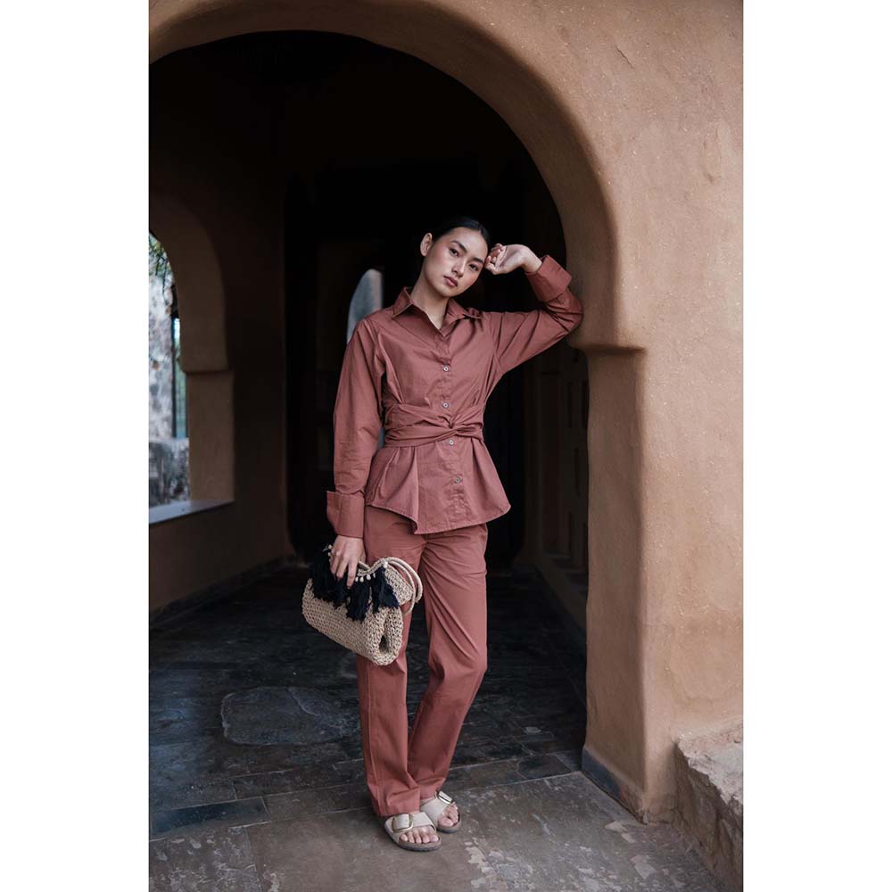 The Terra tribe Brown Sandra Straight Pant