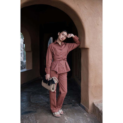 The Terra tribe Brown Sandra Straight Pant