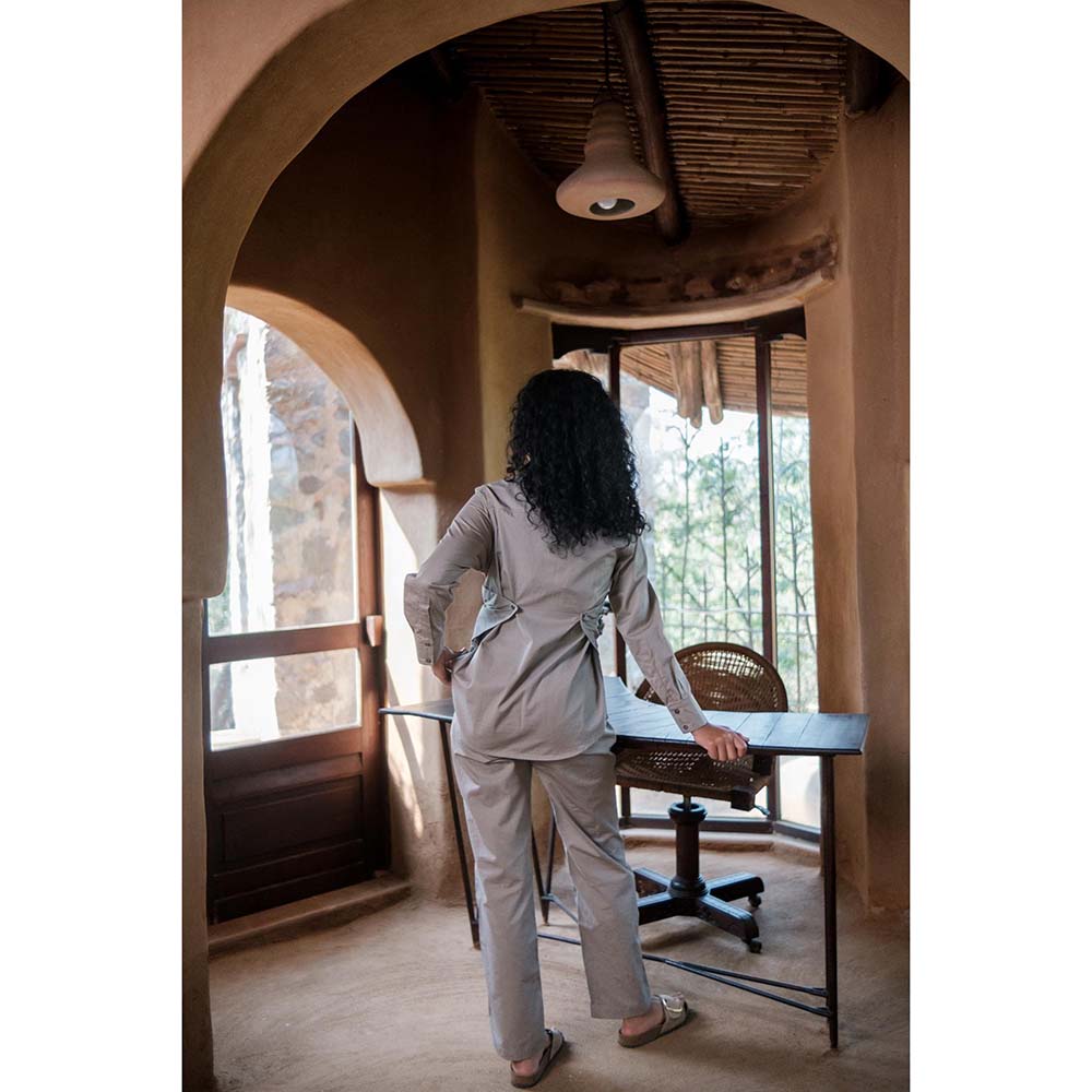 The Terra tribe Grey Sandra Straight Pant