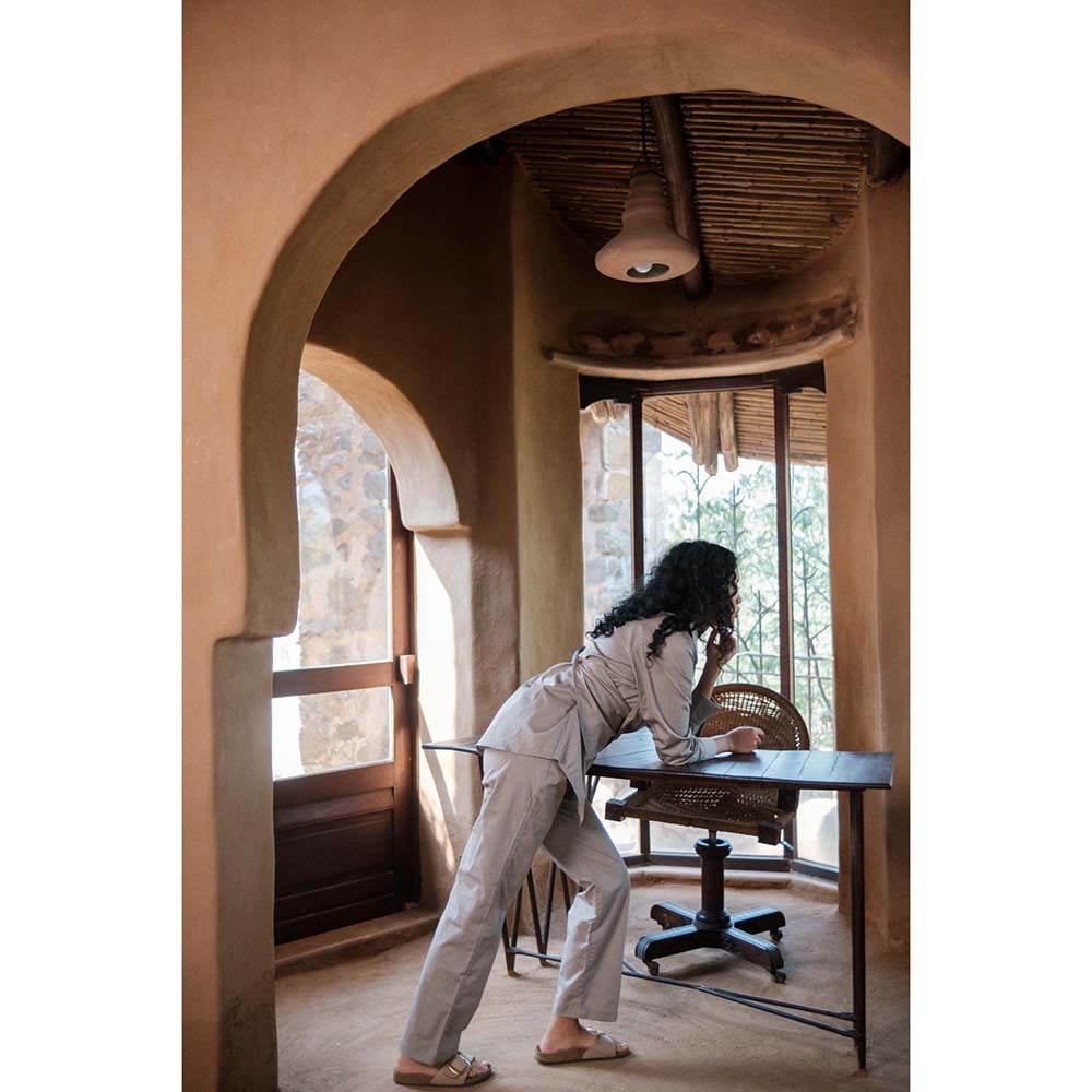 The Terra tribe Grey Sandra Straight Pant