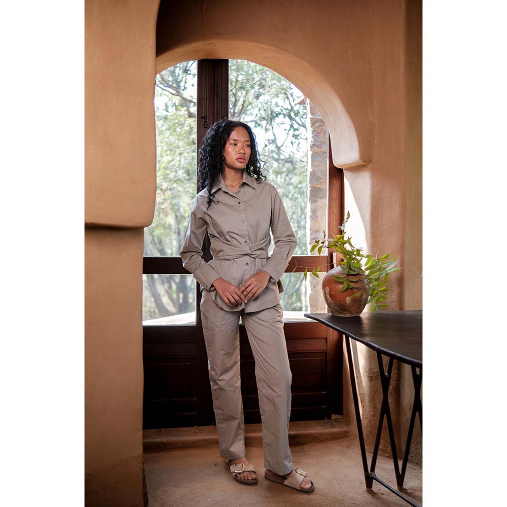 The Terra tribe Grey Sandra Straight Pant