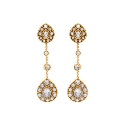 Aulerth White Rosa Danglers by Suneet Varma