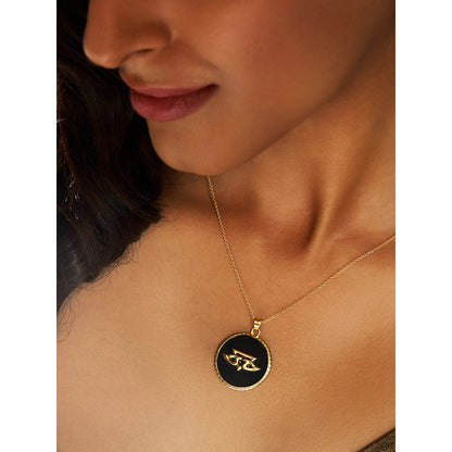 Aulerth Black & Gold Chevron Pendant by JJ Valaya