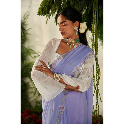 Tilsim by Sagarika Mehrotra Purple Wisteria Saree with Stitched Blouse