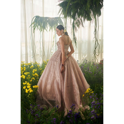 Tilsim by Sagarika Mehrotra Mauve Pixie Gown