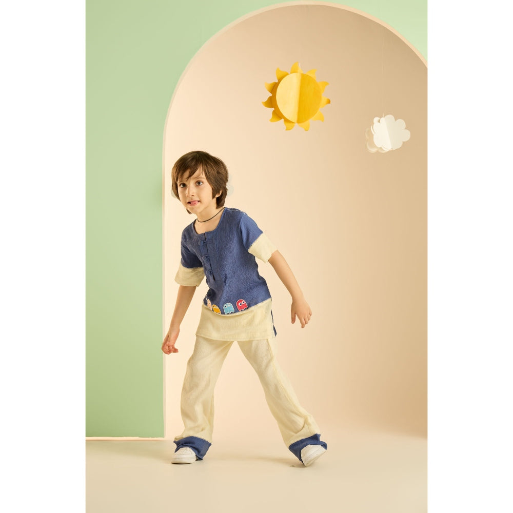 Tilsim by Sagarika Mehrotra Blue Pac Man Co-Ord (Set of 2)