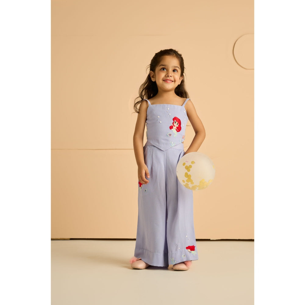 Tilsim by Sagarika Mehrotra Girls Bubbly Mermaid Co-Ord Purple (Set of 2)