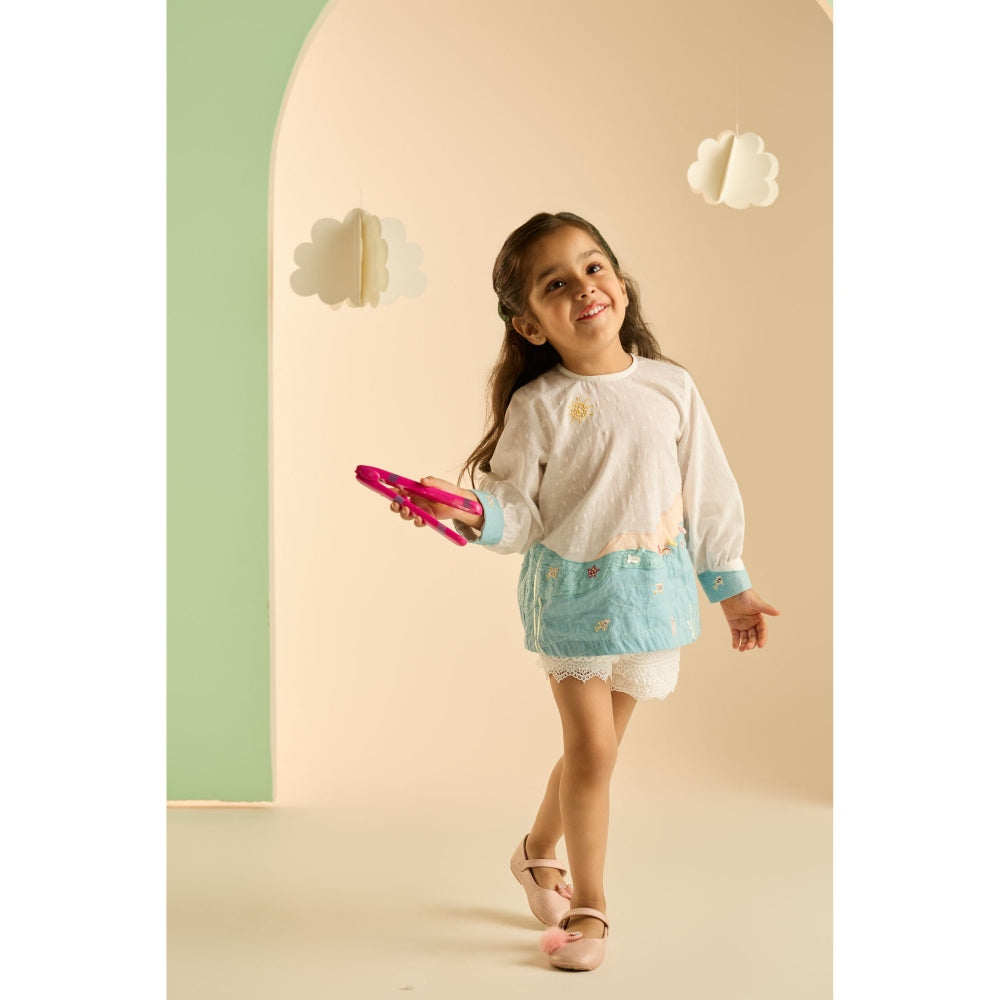 Tilsim by Sagarika Mehrotra Girls Beachside Patch Shirt Multi-Color