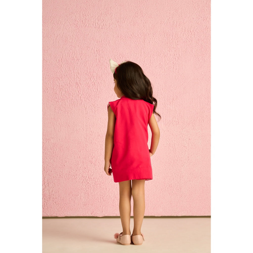 Tilsim by Sagarika Mehrotra Girls Peppy Heart Co-Ord Pink (Set of 3)