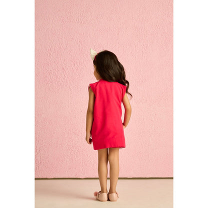 Tilsim by Sagarika Mehrotra Girls Peppy Heart Co-Ord Pink (Set of 3)