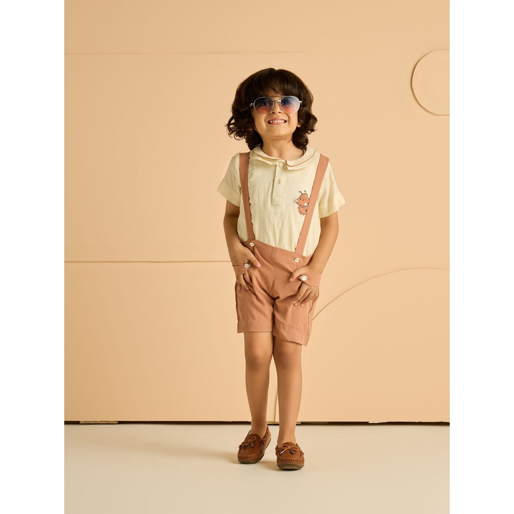 Tilsim by Sagarika Mehrotra Dodo Yellow Polo T-Shirt and Shorts