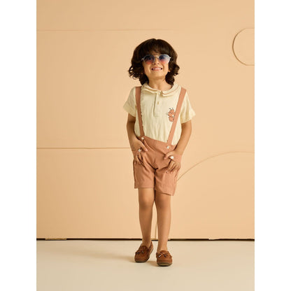 Tilsim by Sagarika Mehrotra Dodo Yellow Polo T-Shirt and Shorts