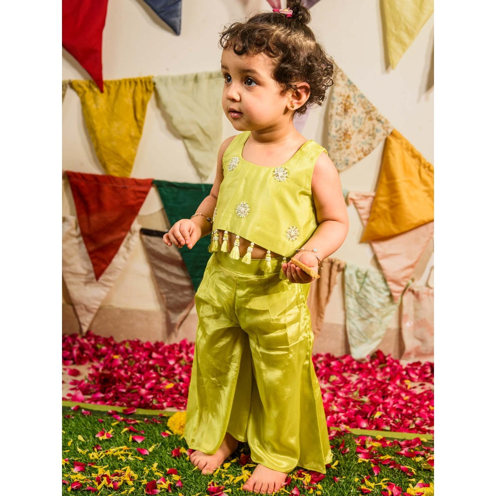 Tilsim by Sagarika Mehrotra Green Tassel Tots Embellished Co-Ord