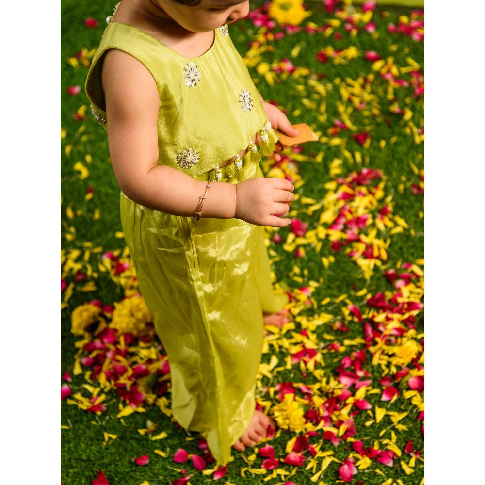 Tilsim by Sagarika Mehrotra Green Tassel Tots Embellished Co-Ord