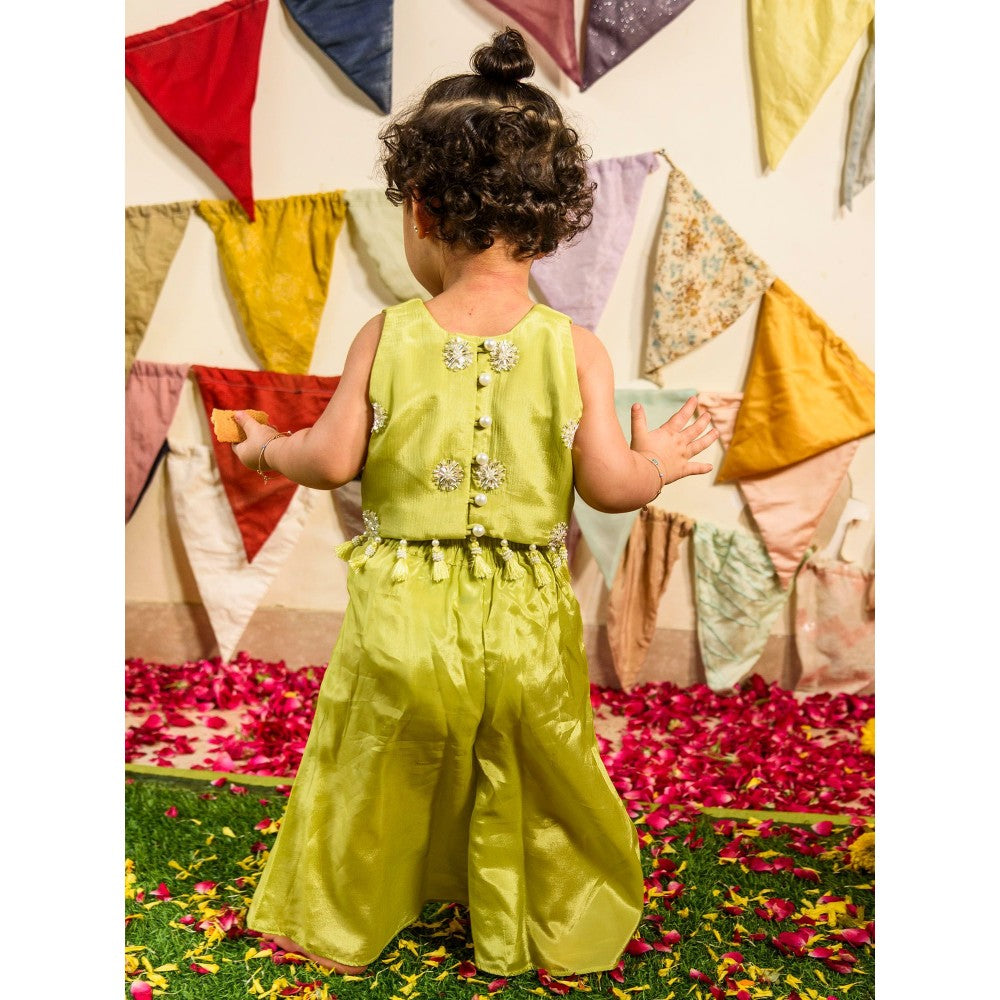 Tilsim by Sagarika Mehrotra Green Tassel Tots Embellished Co-Ord