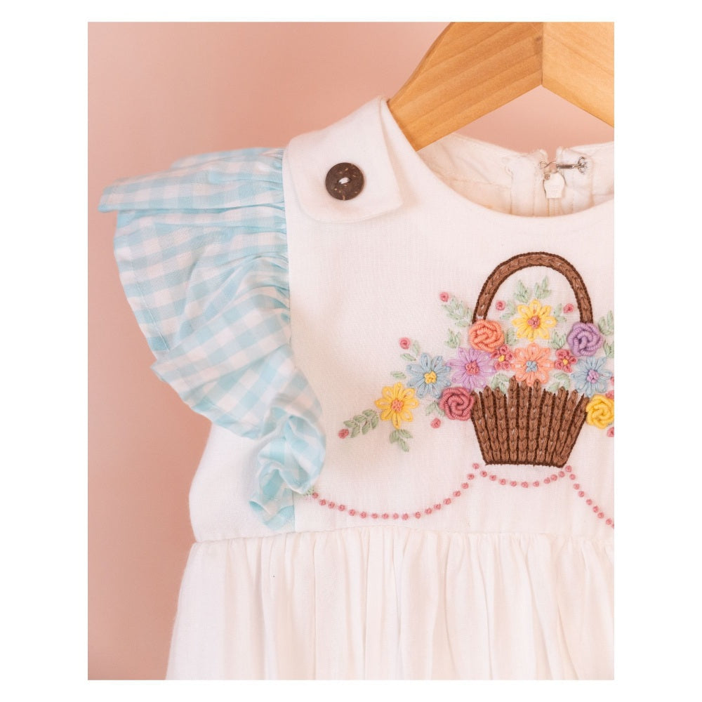 Tilsim by Sagarika Mehrotra Garden Daydream White Embroidered Dress