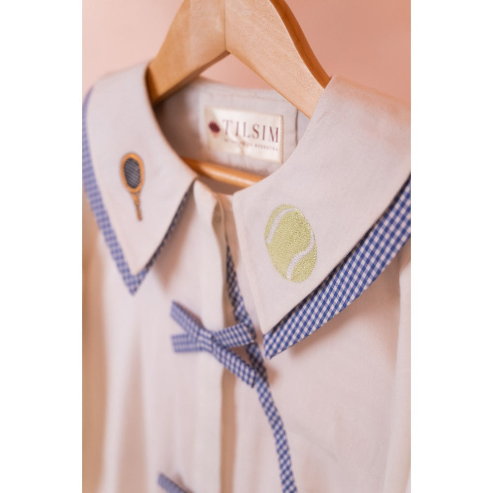 Tilsim by Sagarika Mehrotra Tennis Club White Checks Shirt