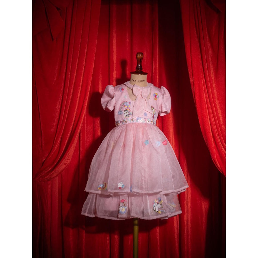 Tilsim by Sagarika Mehrotra Unicorn Pink Embellished Dress