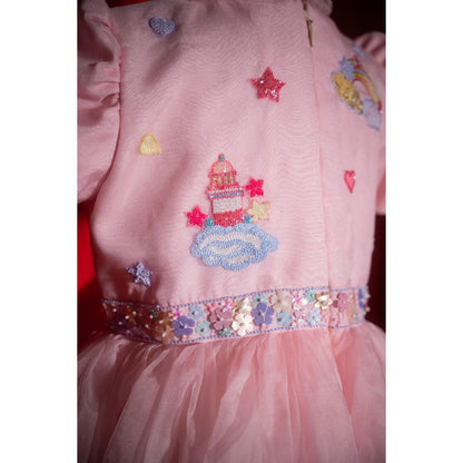 Tilsim by Sagarika Mehrotra Unicorn Pink Embellished Dress