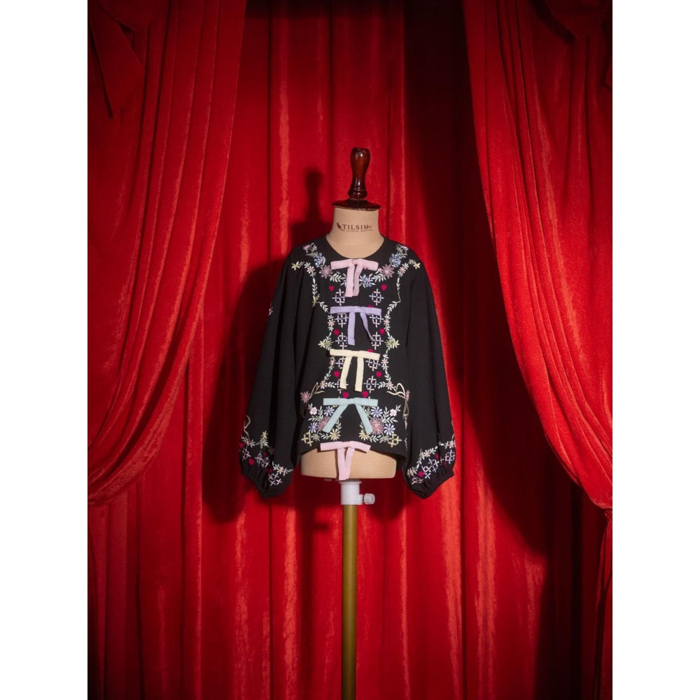 Tilsim by Sagarika Mehrotra Black Embroidered Top