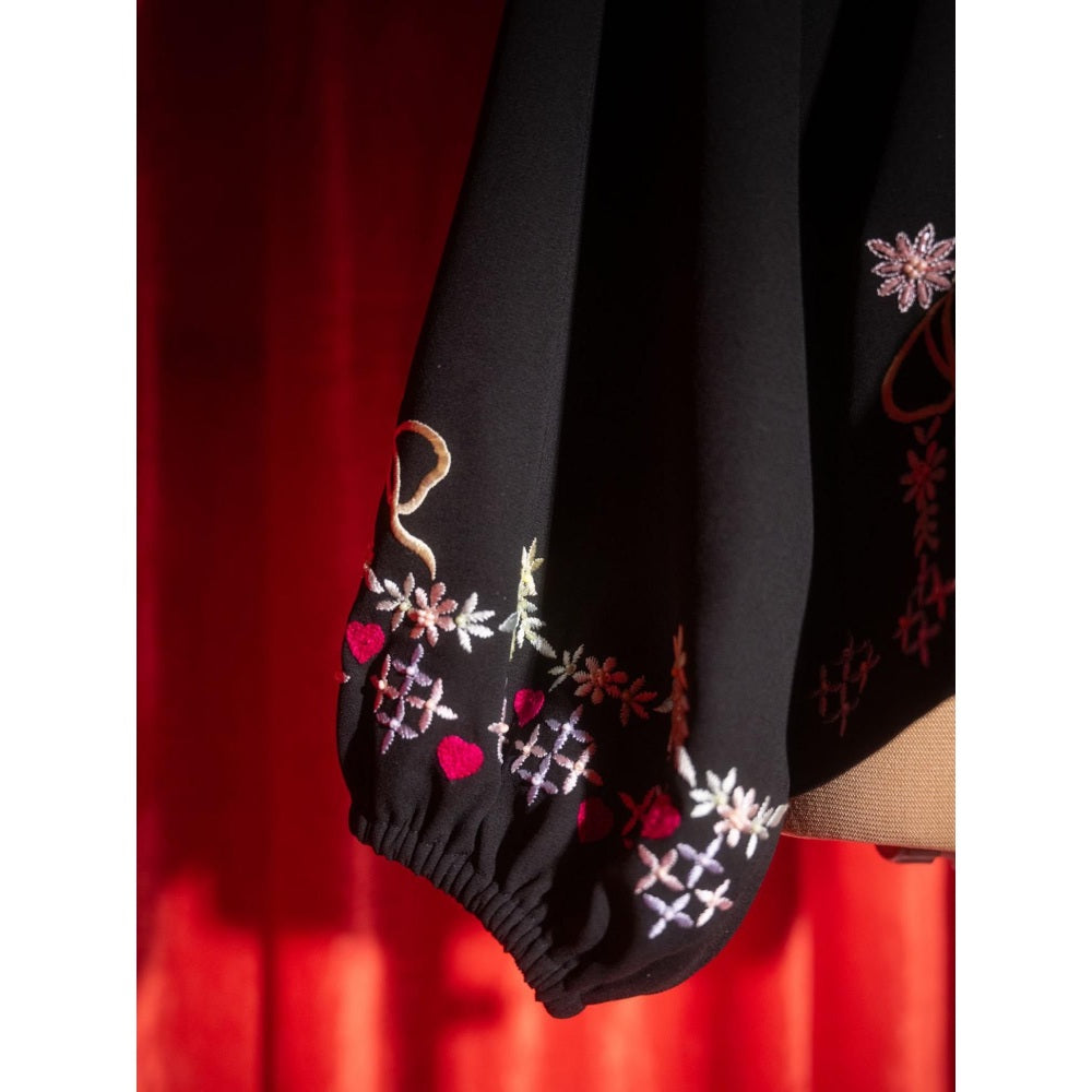 Tilsim by Sagarika Mehrotra Black Embroidered Top