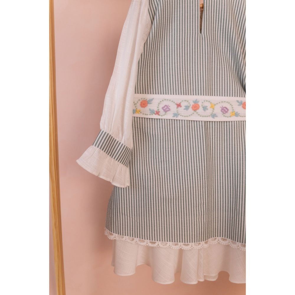 Tilsim by Sagarika Mehrotra Green Stripes Dress