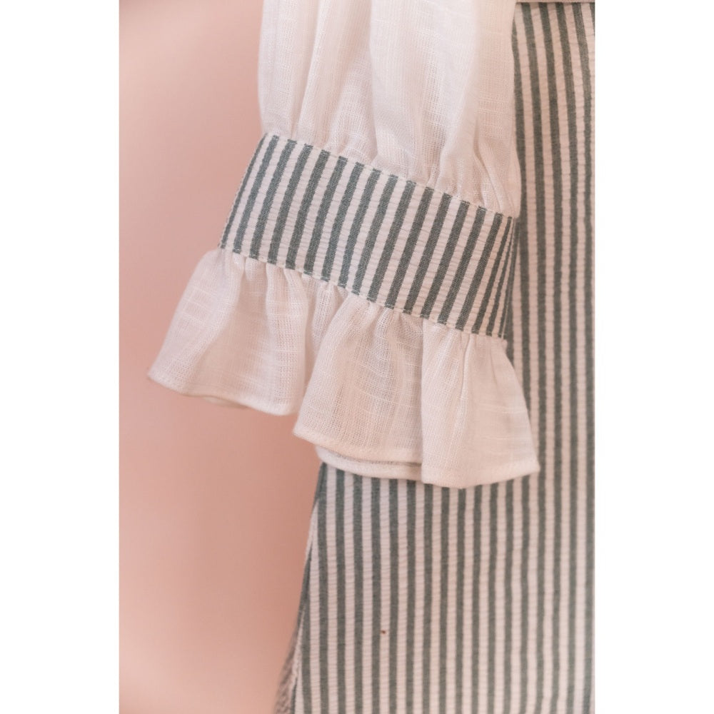 Tilsim by Sagarika Mehrotra Green Stripes Dress