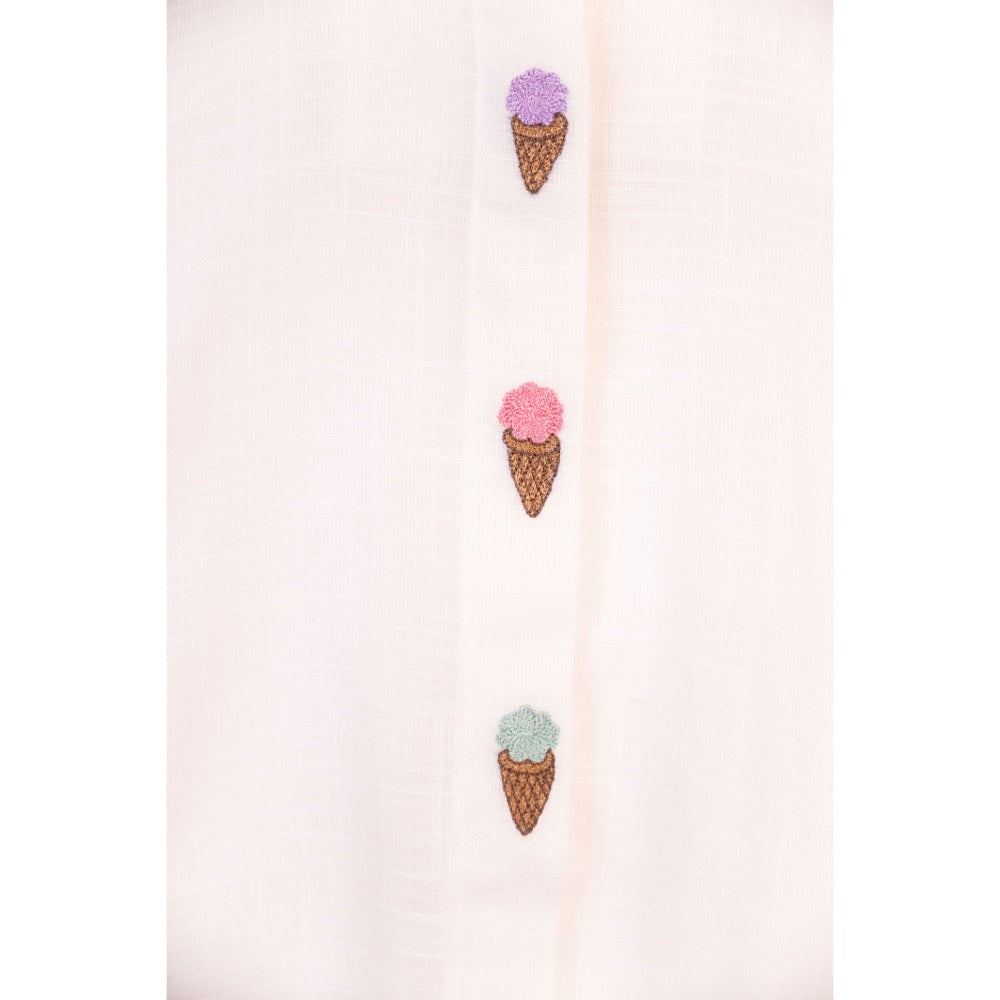 Tilsim by Sagarika Mehrotra White Strawberry Charm Top & Shorts