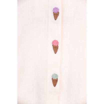 Tilsim by Sagarika Mehrotra White Strawberry Charm Top & Shorts