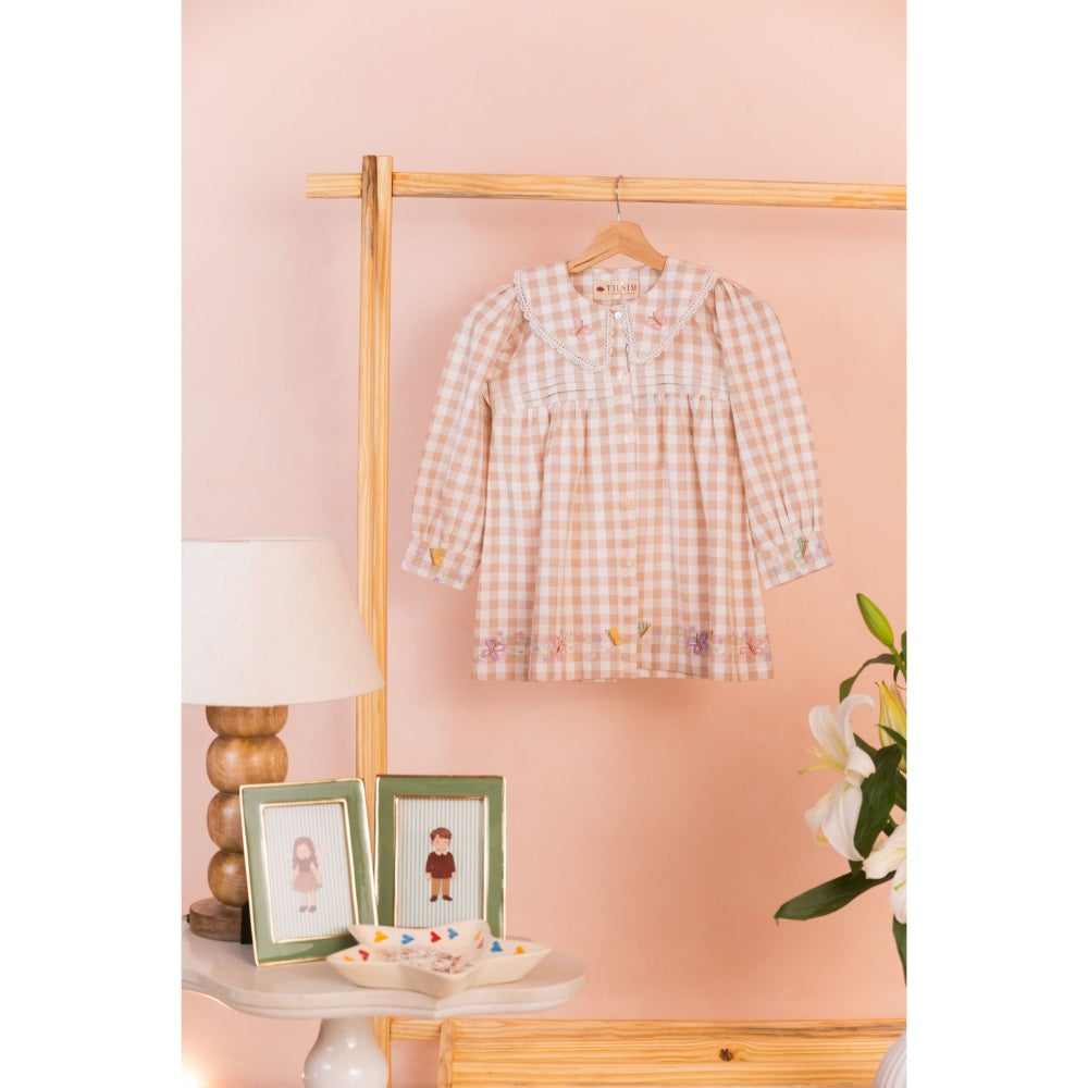 Tilsim by Sagarika Mehrotra Beige Butterfly Breeze Shirt