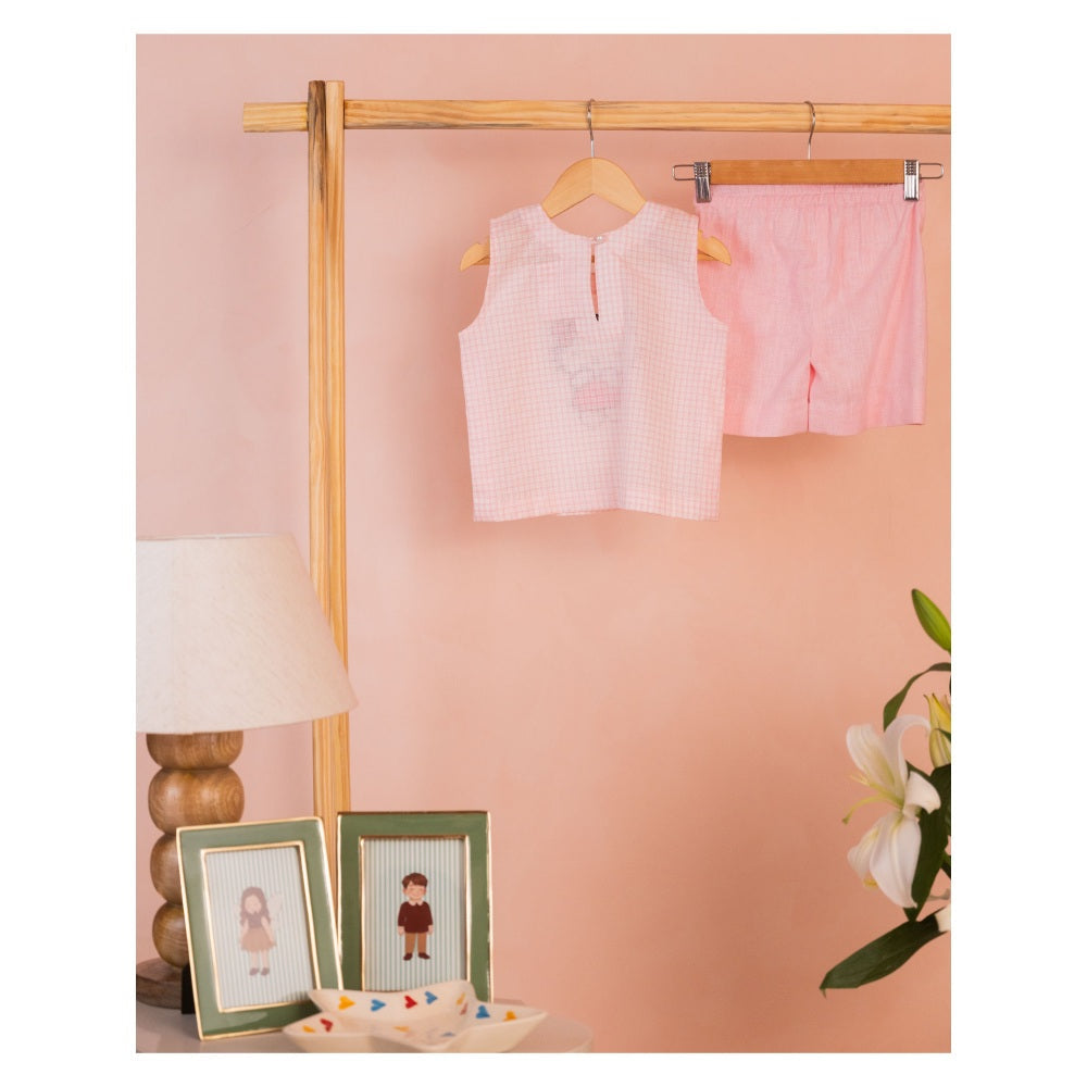 Tilsim by Sagarika Mehrotra Pink Hello Kitty Top & Shorts