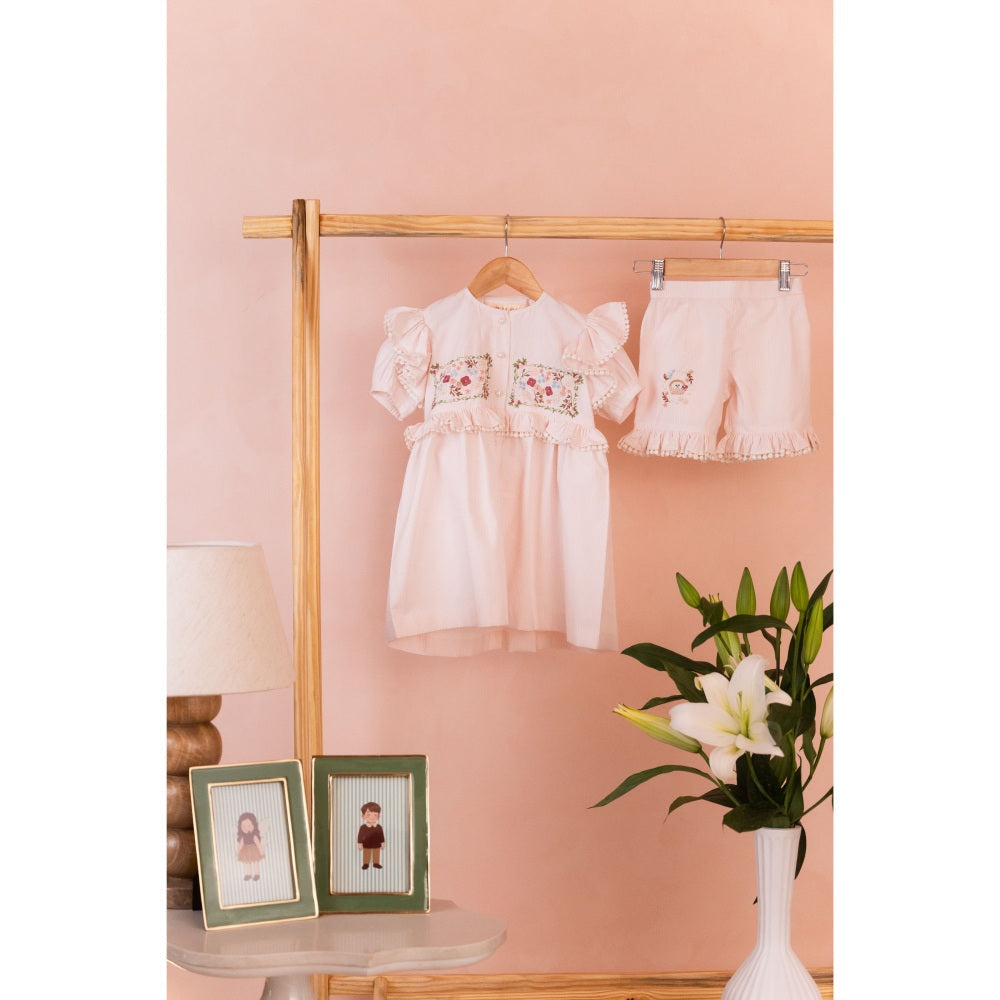 Tilsim by Sagarika Mehrotra Peach Pur Top & Shorts