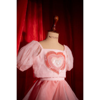 Tilsim by Sagarika Mehrotra Candy Hearts Top with Skirt