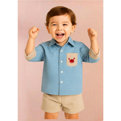 Tilsim by Sagarika Mehrotra Blue Bat Crab Shirt