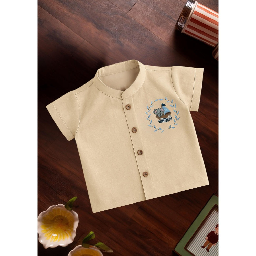 Tilsim by Sagarika Mehrotra Beige Desert Elephant Shirt