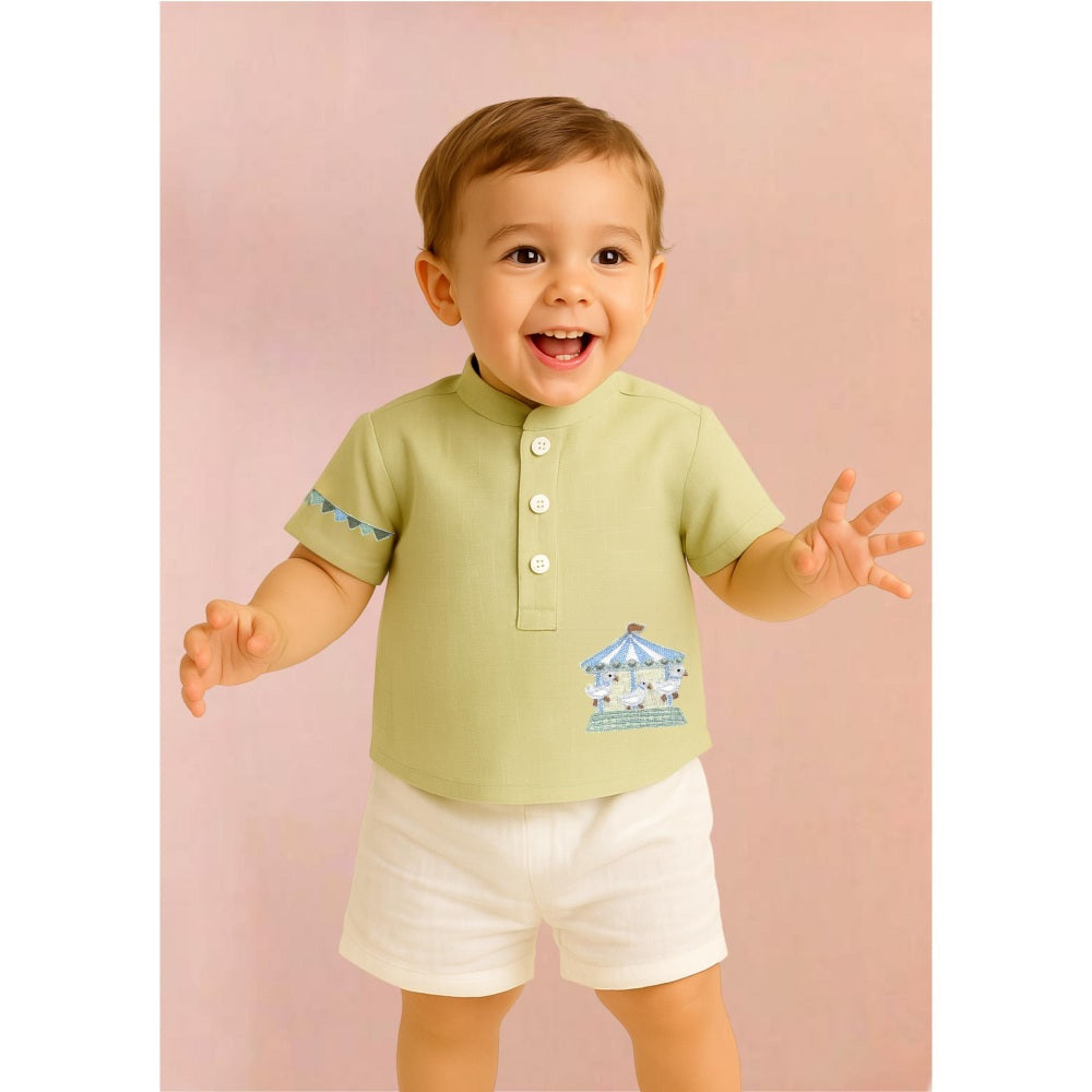 Tilsim by Sagarika Mehrotra Green Ducky Days Shirt