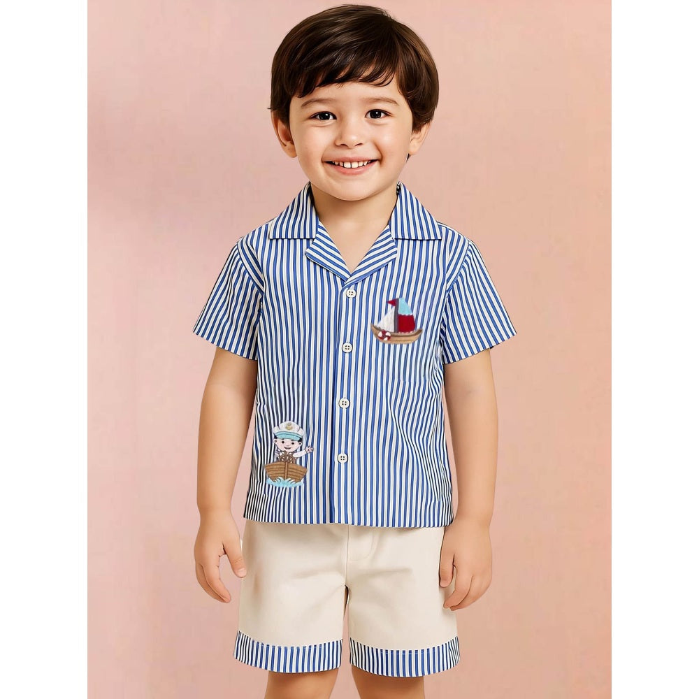 Tilsim by Sagarika Mehrotra Boy Blue Sailor's Co-Ord Set