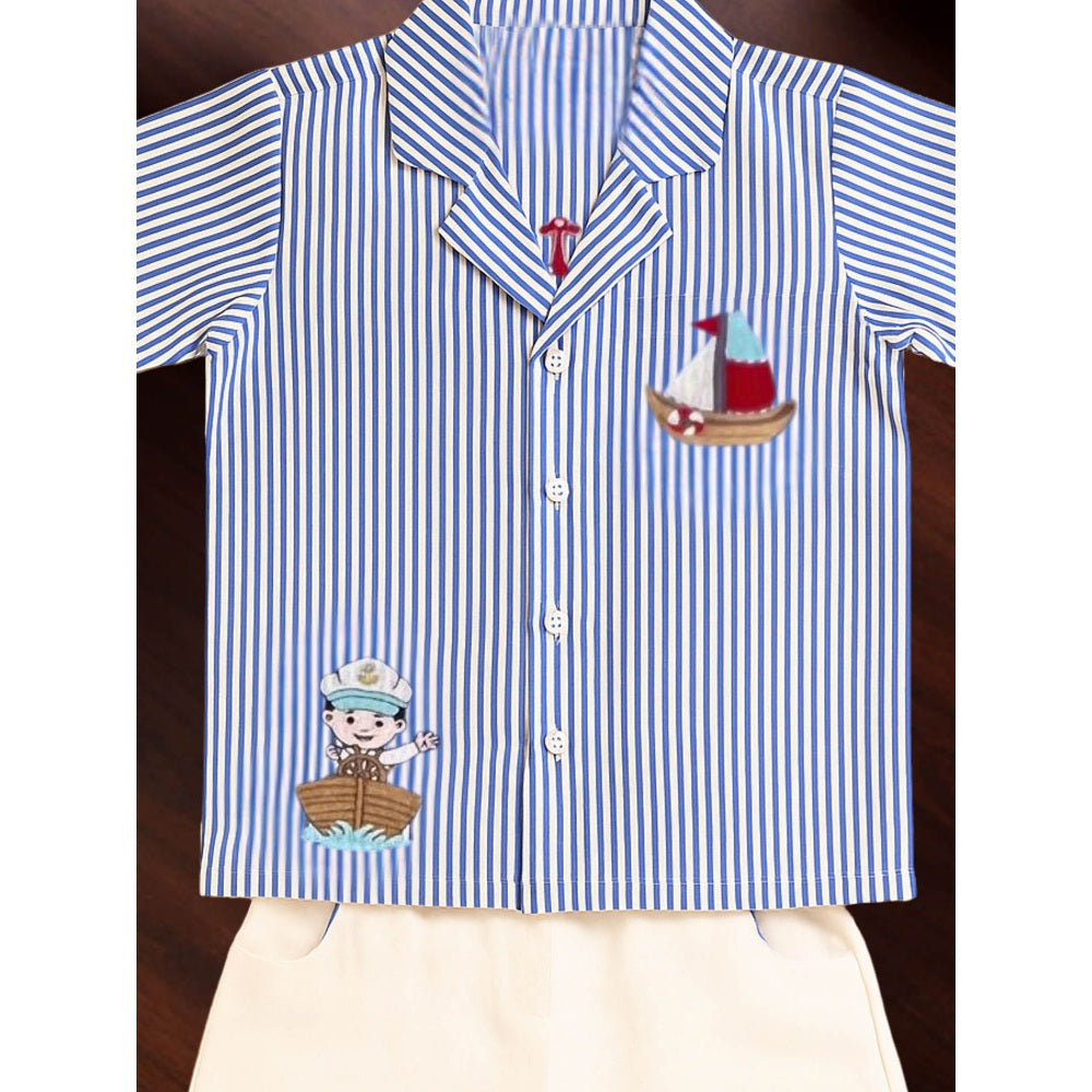 Tilsim by Sagarika Mehrotra Boy Blue Sailor's Co-Ord Set