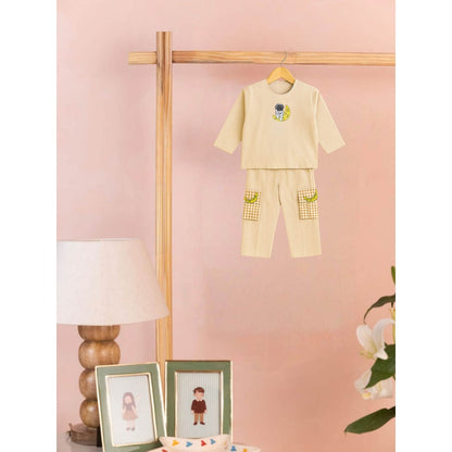 Tilsim by Sagarika Mehrotra Boy Beige Moonwalker Co-Ord Set