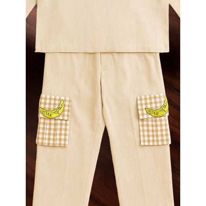 Tilsim by Sagarika Mehrotra Boy Beige Moonwalker Co-Ord Set