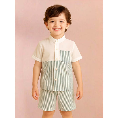 Tilsim by Sagarika Mehrotra Boy Green Jungle Lines Co-Ord Set