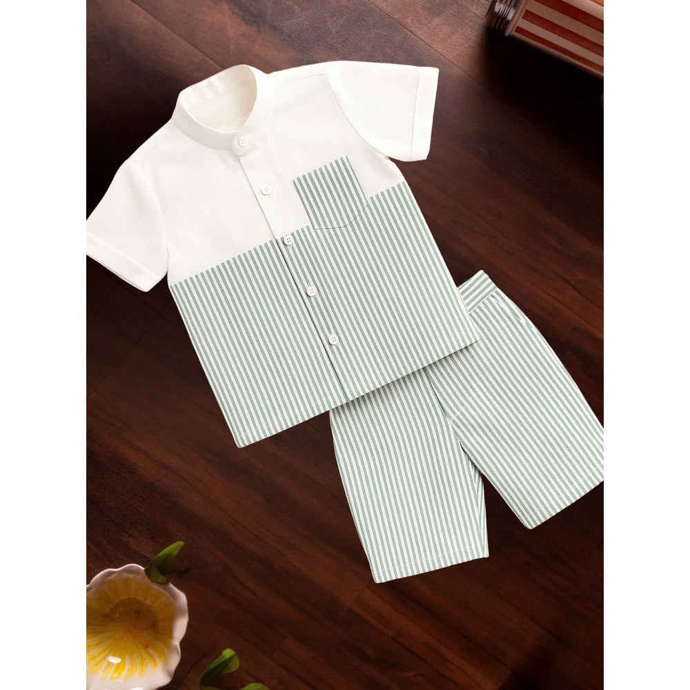 Tilsim by Sagarika Mehrotra Boy Green Jungle Lines Co-Ord Set